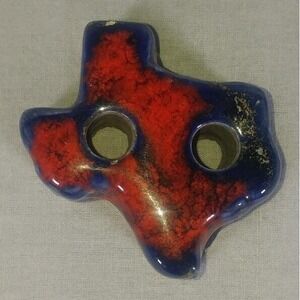 Rare Vintage Texas Shaped Cigarette Holder Red Blue Tobacciana Collectible